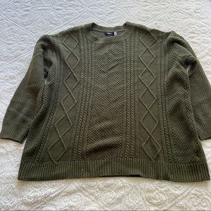 Urban Outfitters • green sweater with grey elbows